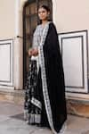 Buy_Geroo Jaipur_Black Pure Cotton Hand Block Printed Geometric Round Kurta Set _Online_at_Aza_Fashions