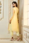 Aariyana Couture_Yellow Kurta And Dupatta Organza Embroidered Paisley Straight Set  _Online_at_Aza_Fashions