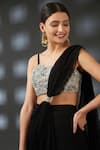 Buy_Vedika Soni_Black Georgette Embroidery Sequin Sweetheart Pre-stitched Saree With Blouse _Online_at_Aza_Fashions