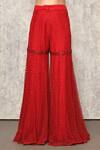 Shop_Ritika Mirchandani_Red Net, Crepe, Georgette Cut Work, Beads, Cutdana Kurta And Sharara Set _Online_at_Aza_Fashions