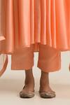 Shop Cupid Cotton Orange Silk, Cotton Embroidery V-neck Aiza Yoke Flared Anarkali And Pant Set Online at Aza Fashions Shop_Cupid Cotton_Orange Silk, Cotton Embroidery V-neck Aiza Yoke Flared Anarkali And Pant Set _Online_at_Aza_Fashions