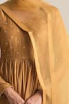 Shop_Cupid Cotton_Gold Organza Embroidered Sequins Delisha Dupatta _at_Aza_Fashions