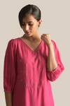 Buy Cupid Cotton Pink Silk, Cotton Embroidery V-neck Inaya Yoke Kurta And Pant Set Online at Aza Fashions Buy_Cupid Cotton_Pink Silk, Cotton Embroidery V-neck Inaya Yoke Kurta And Pant Set _Online_at_Aza_Fashions