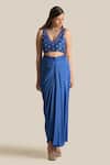 Buy Cupid Cotton Blue Silk, Cotton, Organza Embroidery V-neck Zara Cape Skirt Set Online at Aza Fashions Buy_Cupid Cotton_Blue Silk, Cotton, Organza Embroidery V-neck Zara Cape Skirt Set _Online_at_Aza_Fashions
