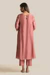 Shop_Cupid Cotton_Pink Cotton, Silk Sequins, Piping, Cut Work Zoya Embroidered Anarkali And Pant Set _at_Aza_Fashions