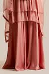 Cupid Cotton_Pink Silk, Chiffon Piping, Embroidery Square Asma Yoke Anarkali And Sharara Set _Online_at_Aza_Fashions