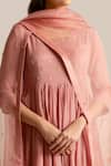 Buy_Cupid Cotton_Pink Silk, Chiffon Piping, Embroidery Square Asma Yoke Anarkali And Sharara Set _Online_at_Aza_Fashions