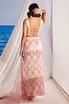 Shop_Tarini Vij_Pink Blouse And Skirt Satin Georgette Printed Aliza Draped Set _at_Aza_Fashions