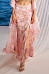 Tarini Vij_Pink Blouse And Skirt Satin Georgette Printed Aliza Draped Set _Online_at_Aza_Fashions