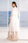 Shop_Tarini Vij_Off White Cape Organza Printed Cara Sequin Embroidered Gharara Set _at_Aza_Fashions