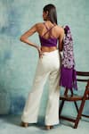 Shop_Vedika Soni_Purple Crepe Embroidered Sequin Shrug High Neck Resham Pant Set 