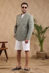 Buy_Raw & Rustic by Niti Bothra_Grey 100% Pure Supima Cotton With Natural Stretch Solid Double Breasted Blazer _Online_at_Aza_Fashions