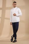 Buy_Raw & Rustic by Niti Bothra_White 100% Pure Supima Cotton With Natural Stretch Pintucks Kurta Shirt _at_Aza_Fashions