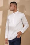 Buy_Raw & Rustic by Niti Bothra_White 100% Pure Supima Cotton With Natural Stretch Pintucks Kurta Shirt _Online_at_Aza_Fashions