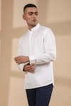 Raw & Rustic by Niti Bothra_White 100% Pure Supima Cotton With Natural Stretch Pintucks Kurta Shirt _at_Aza_Fashions