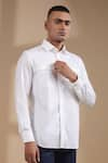 Buy_Raw & Rustic by Niti Bothra_White 100% Pure Supima Cotton With Natural Front Buttoned Full Sleeve Shirt 