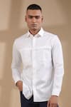 Shop_Raw & Rustic by Niti Bothra_White 100% Pure Supima Cotton With Natural Front Buttoned Full Sleeve Shirt 