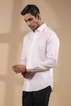 Buy_Raw & Rustic by Niti Bothra_Pink 100% Pure Supima Cotton 120/2 With Natural Stretch Solid Full Sleeve Shirt 