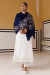 Buy Geroo Jaipur Blue Wool Floral Embroidered Shawl at Aza Fashions Buy_Geroo Jaipur_Blue Wool Floral Embroidered Shawl _at_Aza_Fashions