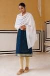 Buy_Geroo Jaipur_White Gotapatti Embroidered Shawl _at_Aza_Fashions