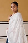Buy_Geroo Jaipur_White Gotapatti Embroidered Shawl _Online_at_Aza_Fashions