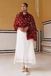 Buy_Geroo Jaipur_Maroon Wool Gotapatti Work Shawl _at_Aza_Fashions