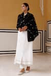 Buy_Geroo Jaipur_Black Gota Jaal Embroidered Shawl _at_Aza_Fashions