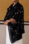 Buy_Geroo Jaipur_Black Gota Jaal Embroidered Shawl _Online_at_Aza_Fashions