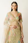 Shop_Rabani & Rakha_Multi Color Georgette, Net Sequins, Nadia Hand Embroidered Blouse Lehenga Set _Online_at_Aza_Fashions