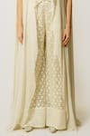 Buy_Rabani & Rakha_Ivory Georgette Embroidered Sequins Round Adha Cape Palazzo Set  _Online_at_Aza_Fashions