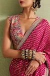 Shop_Mrunalini Rao_Pink Georgette Hand Embroidered Sequin Mythili Saree _Online_at_Aza_Fashions