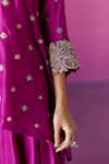 Buy_Mrunalini Rao_Magenta Pure Silk Hand Embroidered Resham And Zardozi Work V Chaaya Kurta Set _Online_at_Aza_Fashions