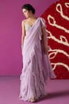 Buy_Mrunalini Rao_Purple Ahalya Ruffle Lehenga Saree With Embroidered Blouse _at_Aza_Fashions