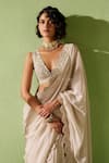 Buy_Mrunalini Rao_Ivory Saree Georgette Embroidery Zardozi Leela Resham _Online_at_Aza_Fashions