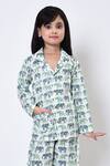 Buy_Samyukta Singhania_Blue Cotton Print Elephant Motif Night Suit _Online_at_Aza_Fashions