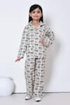 Buy_Samyukta Singhania_Beige Cotton Print Elephant Mammoth Night Suit _at_Aza_Fashions