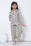 Shop_Samyukta Singhania_Beige Cotton Print Elephant Mammoth Night Suit _Online_at_Aza_Fashions