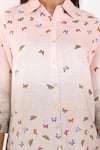 Buy_Linen Bloom_Beige 100% Linen Print Butterfly Collar Shirt 