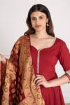 Shop Pheeta Maroon Cotton Woven Gota Patti Work Sharara Set With Banarasi Dupatta Online at Aza Fashions Shop_Pheeta_Maroon Cotton Woven Gota Patti Work Sharara Set With Banarasi Dupatta _Online_at_Aza_Fashions