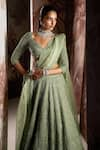 Buy_Sana Barreja_Green Blouse And Lehenga Net Embroidered Christine Crystal Bridal Set  _Online_at_Aza_Fashions