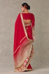 Shop_Masaba_Red Saree - Crepe Silk Embellished Son Patti With Unstitched Blouse Fabric _at_Aza_Fashions