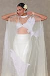 Buy_Masaba_White Skirt- Sequins Georgette Embellished Sitara High Son Chidiya Cape Set 