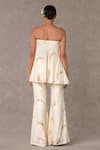 Shop_Masaba_Ivory Raw Silk Print Nargis Straight Neck Tunic With Bell Bottom Pant _at_Aza_Fashions