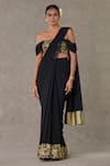 Buy_Masaba_Black Saree Georgette Embroidered Dori And Neel Kamal Pre-stitched With Blouse _Online_at_Aza_Fashions