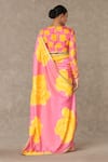 Shop_Masaba_Pink Raw Silk Printed And Embroidered Gulaab Saree With Unstitched Blouse Piece _at_Aza_Fashions