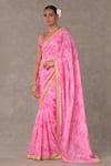 Shop_Masaba_Pink Saree- Organza Digital Print Bloomerang With Unstitched Blouse Piece _Online_at_Aza_Fashions