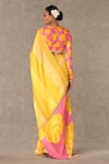 Shop_Masaba_Yellow Raw Silk Digital Print Gulaab Saree With Unstitched Blouse Piece_at_Aza_Fashions