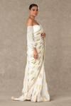 Masaba_Ivory Saree - Organza Foil Print Gulaab With Unstitched Blouse Piece _at_Aza_Fashions