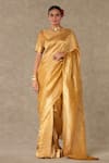 Buy_Masaba_Gold Tissue Sunehri Saree With Unstitched Blouse Piece _at_Aza_Fashions