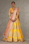 Buy_Masaba_Yellow Lehenga And Blouse Raw Silk Sorbet Paan Patti Embroidered Bridal Set _at_Aza_Fashions